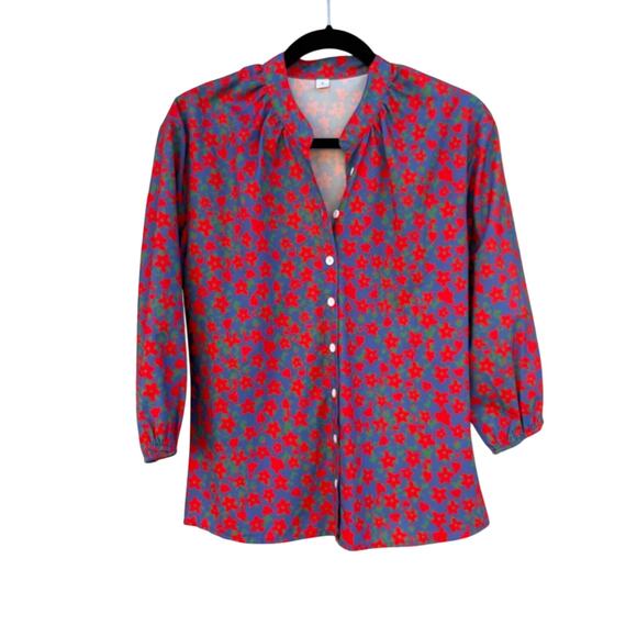 Retro print floral top, women’s small - Picture 1 of 5